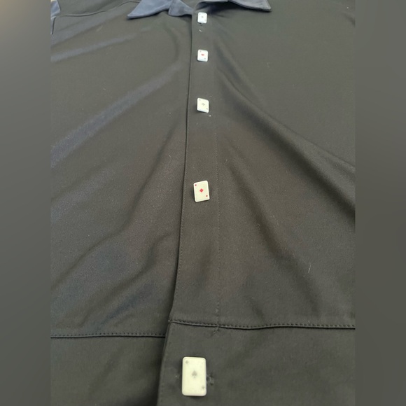 Vtg Morbid Threads Black Men XL Cards Button Down Rockabilly Gambling Vegas - Picture 4 of 5